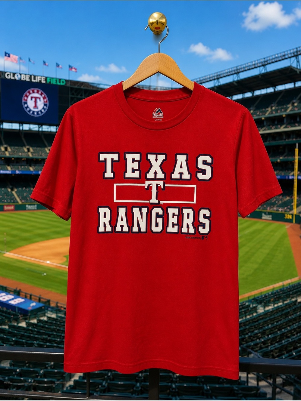 ❤️ Texas Rangers Majestic Performance Tee | Boys Large (14–16) | MLB Baseball